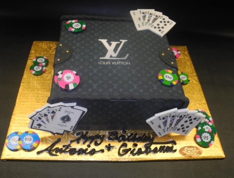Loui Vuitton and Poker Cards Fondant Cake - B0548 – Circo's Pastry