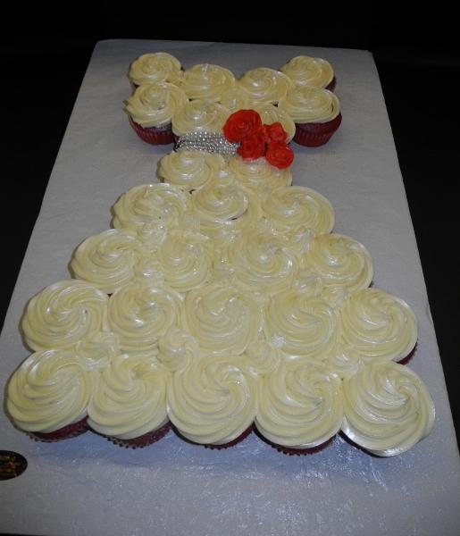 Cupcake Bridal Shower Dress with Sugar Flowers and Rhinestones