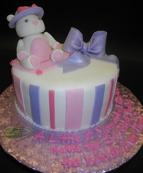 Bear Edible Baby Shower Fondant Cake 