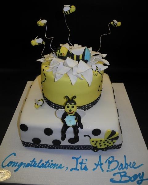 Bee Theme Baby Shower Cake