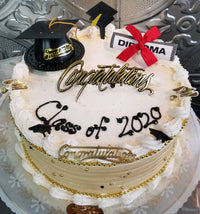 Graduation 9 inch Round Cake For Local Delivery or Curbside Pickup ONLY