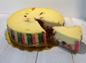NEW Rainbow Cookie Raspberry NY Cheesecake With Graham Cracker Crust