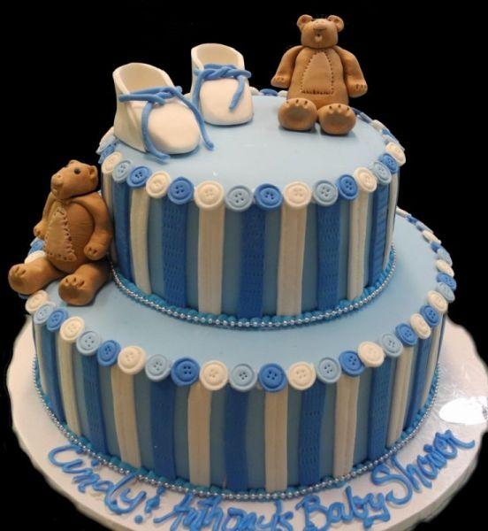 Bears Shoes and  Buttons Baby Shower Cake