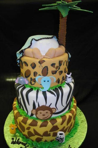 Safari Jungle Baby Shower cake - BS282