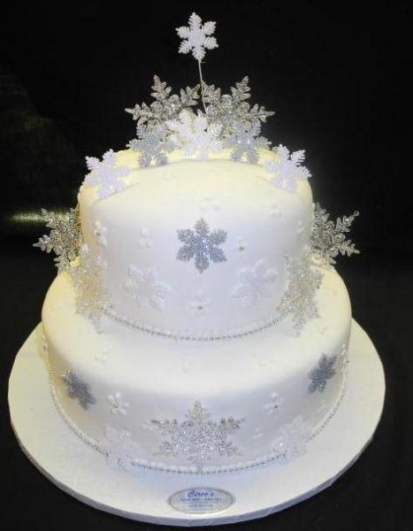 Snowflake Wedding Cake - W082
