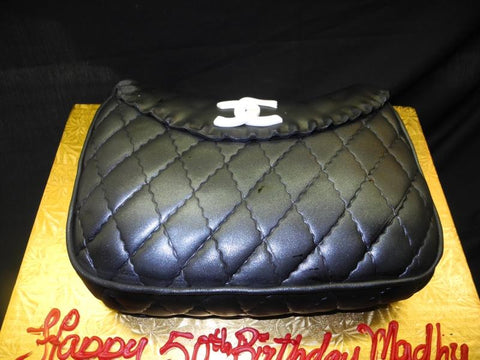 Fondant Black Clutch Women Bag Cake topper