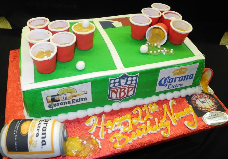 Beer Pong Table Cake - CS0065 – Circo's Pastry Shop