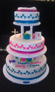 Religious Cake Boy and Girl Whip Cream - R008