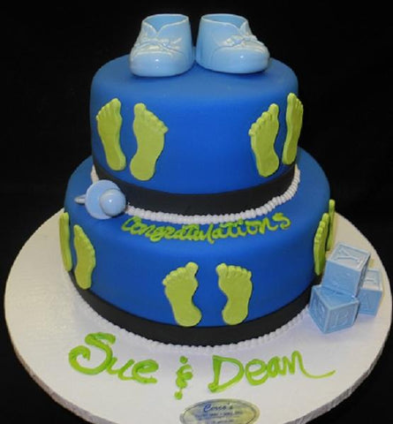 Baby Shower Cake Shoes and Blocks - BS104