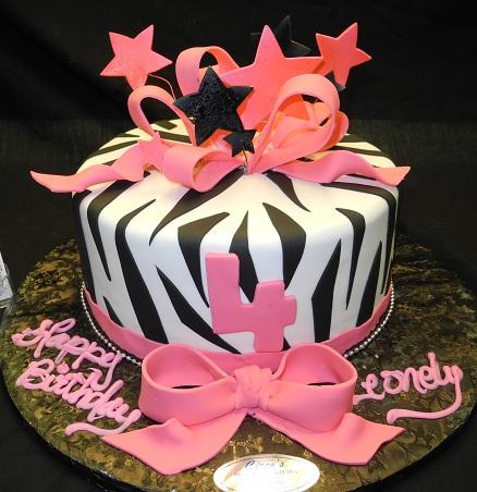 Zebra and Stars Birthday Cake - B0221
