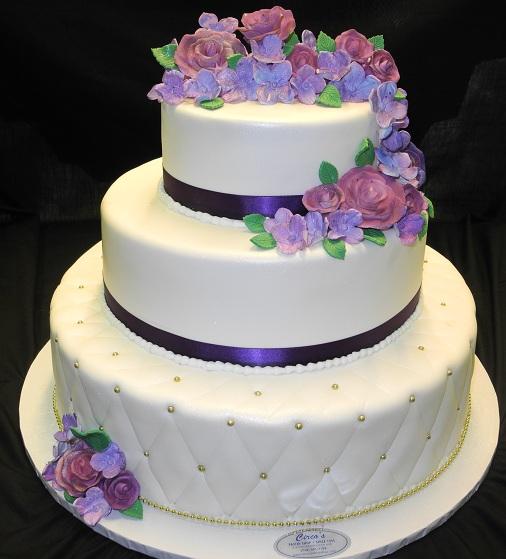lavender flower cake Wedding Cake Lavender & Purple Flowers