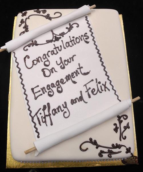 Engagement Cake Scroll - W143