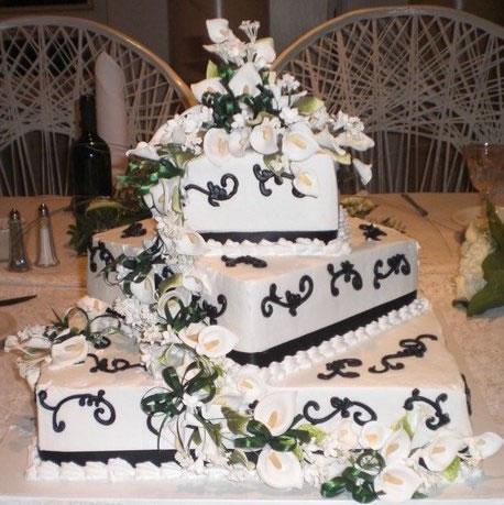 Black and White Wedding Cake Cream - W171