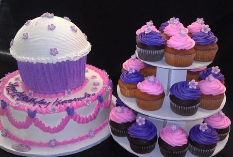 Cup Cake stand and Giant Cup Cake 2 tier cream - CC091