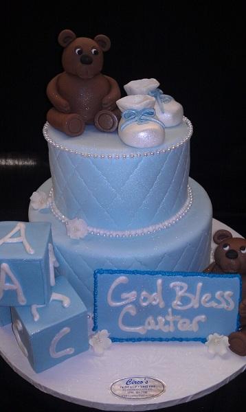 Baby Shower Cake Bears, Shoes, and Blocks - BS101