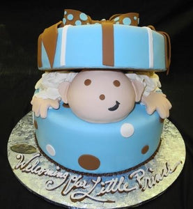 Baby Boy Gift box Cake 1 tier Baby Shower - BS084