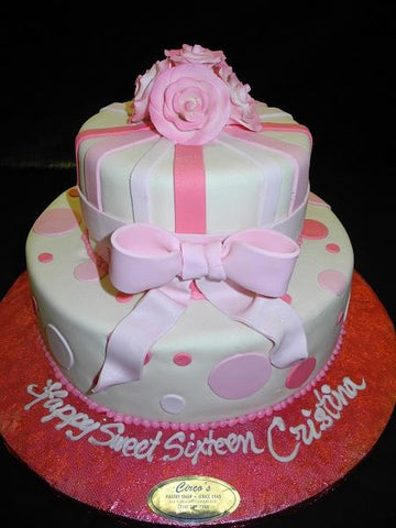 Sweet Sixteen Cake Pink and white - B0294