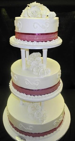 Cream Wedding Cake 3 tier - W194