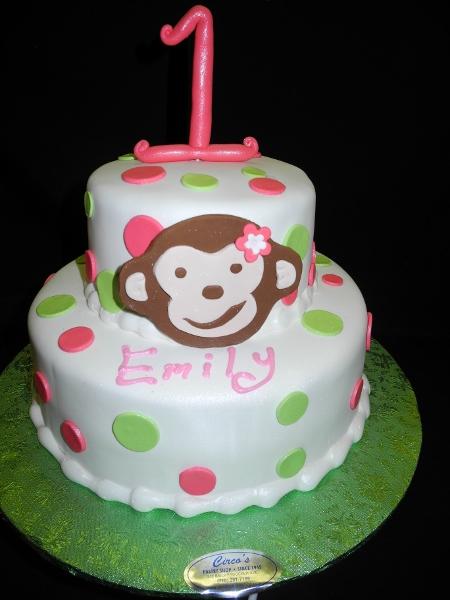 Cute Little Baby Monkey Edible Birthday Cake Topper