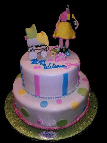 Baby Shower Cake lady and Stroller - BS103
