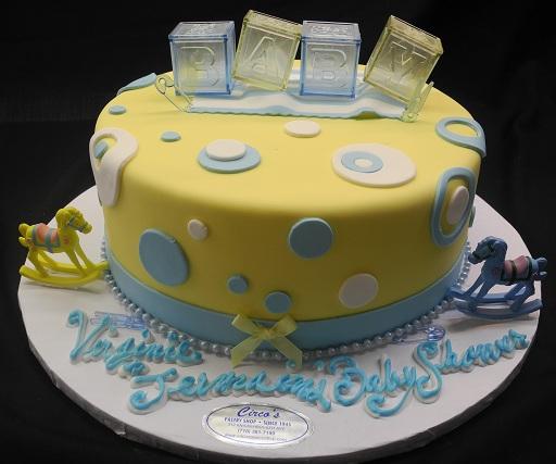 Baby Shower Cake Plastic Blocks and Shoes 1 Tier - BS051