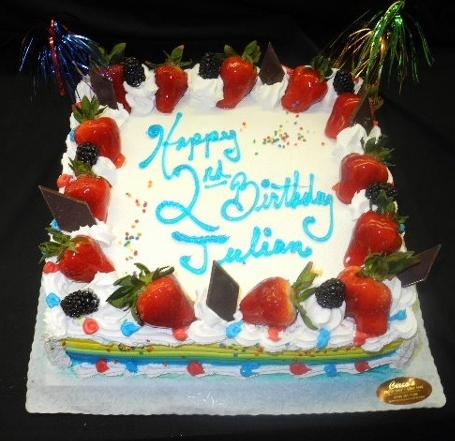Birthday Cake with Strawberries - B0766