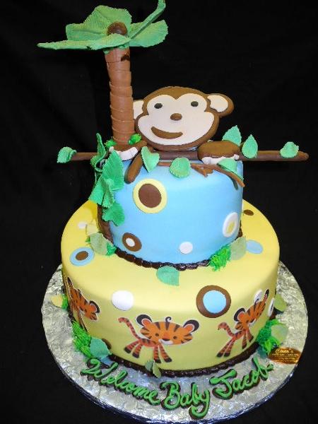 Monkey Pink with Polka Dots 1st Birthday Pink Fondant Cake - B0050 –  Circo's Pastry Shop
