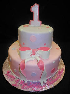 Girl 1st Birthday Cake - B0626