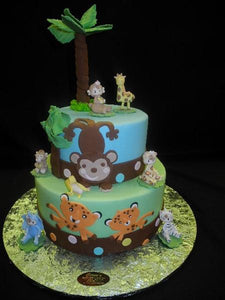 Safari Animal Theme Baby Shower Cakes - BS019