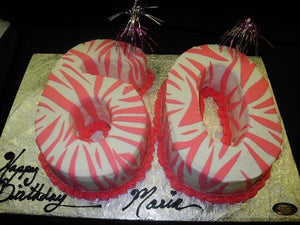 60th birthday cake zebbra strips - B0804