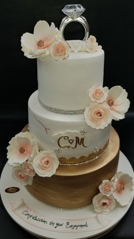 Engagement cake with ring. W192