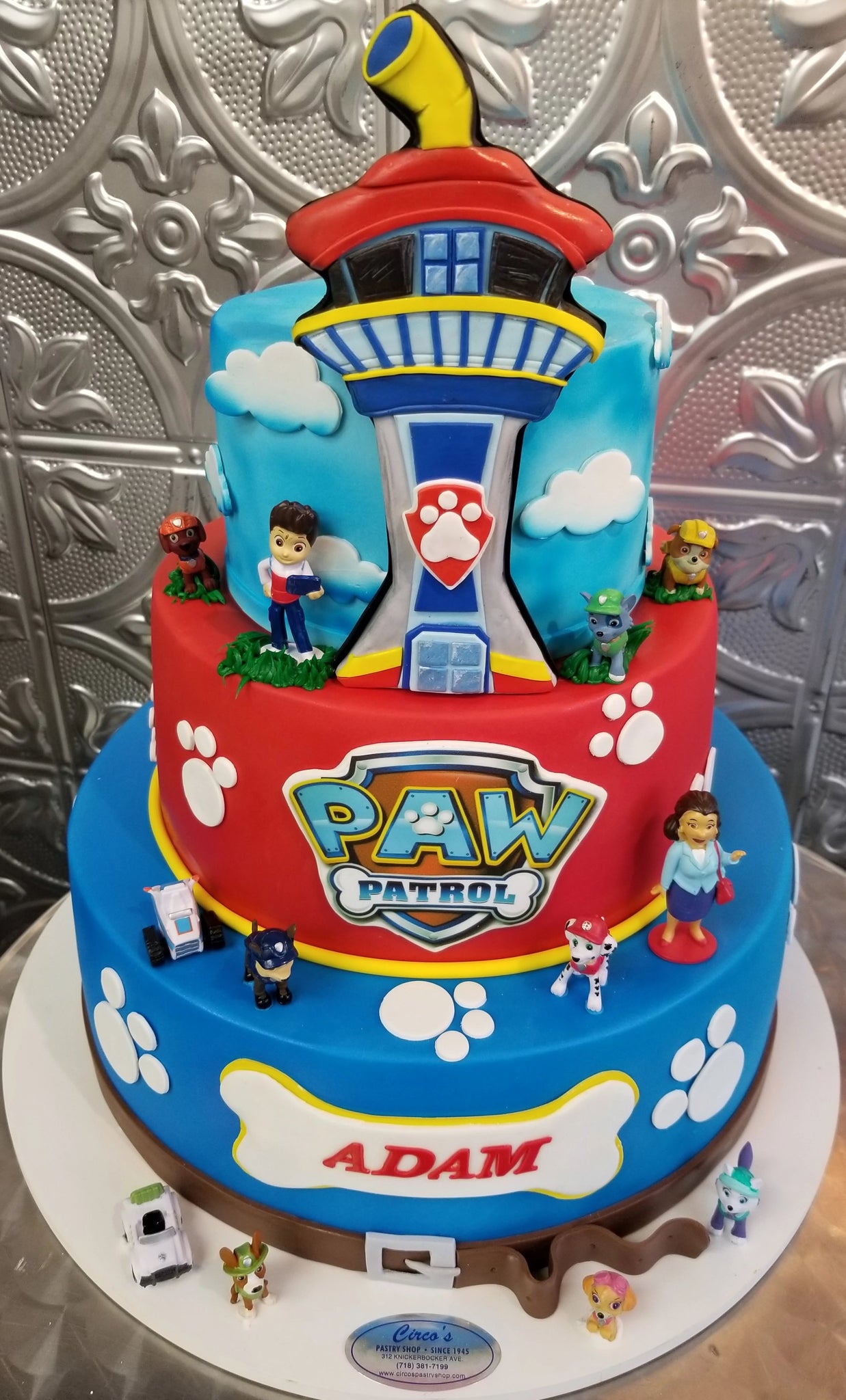 Amazon.com: Cakecery Mighty Pups PAW Patrol Edible Cake Image Topper  Personalized Birthday Cake Banner 1/4 Sheet : Grocery & Gourmet Food