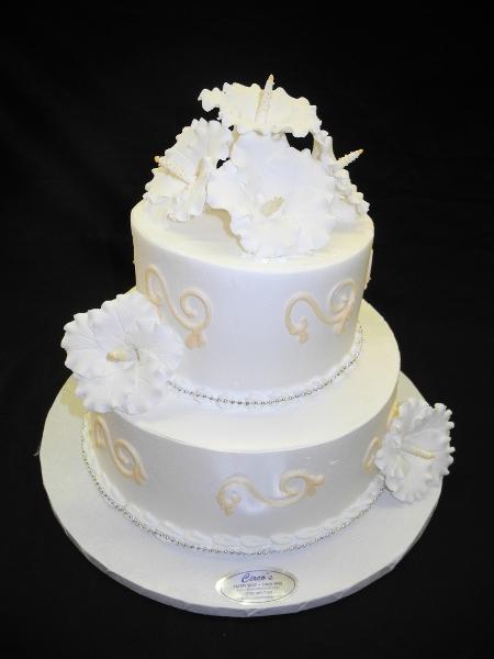 All white Classy Wedding Cake - W177