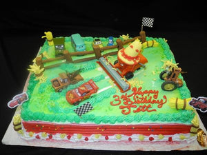 Cars whipp Cream Birthday Cake - B0730