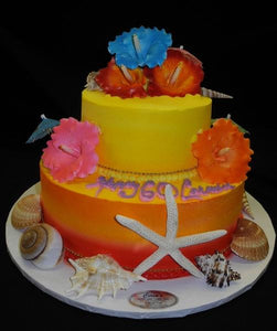 Hawaiian Theme Cake - B0613