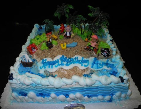 Pirate Cream Birthday Cake - B0433