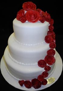 Wedding Cake fondant with Roses - W067