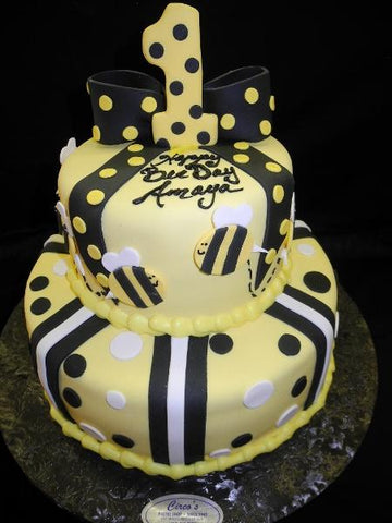 Bumble-Bee 1st Birthday Cake - B0129