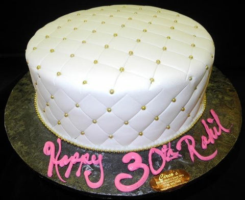 White and Gold Birthday Cake - B0248