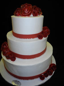 Maroon Wedding Cake - W108