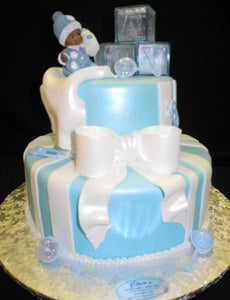 Baby shower Blue Classy Cake - BS095