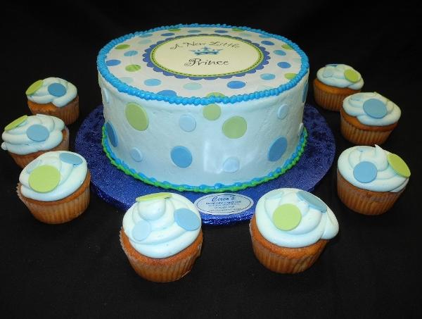 Baby Shower Prince Cake with Cupcakes - BS116