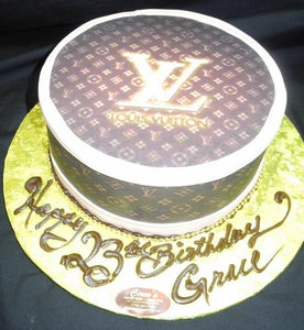 Loui Vuitton Handbag Cake with Christian Vuitton Shoe Box, Tiffany