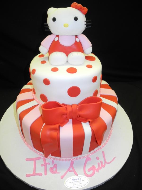 Baby Shower Hello Kitty Fondant Cake - BS114