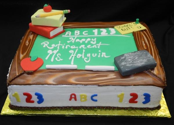Retirement Fondant Chalkboard Cake - CS0114