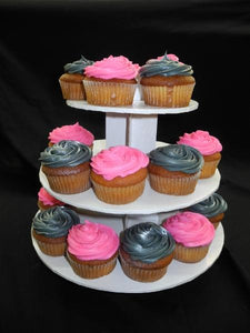 Pink and Silver Cup Cake Stand - CC057
