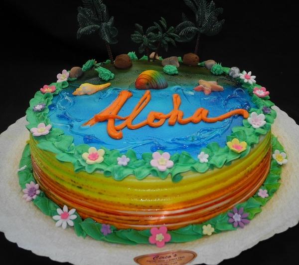 Hawaiian Birthday Cake - B0617