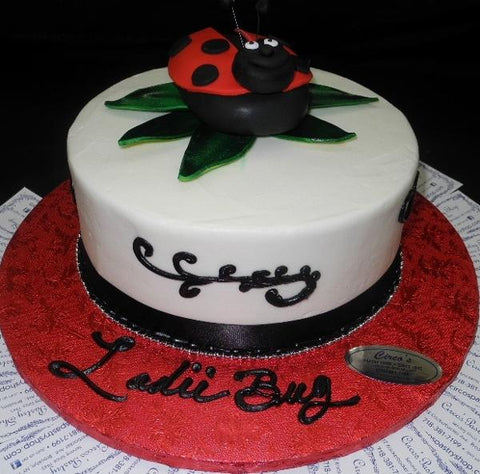 Lady Bug Birthday Tier Birthday Cake - B0568