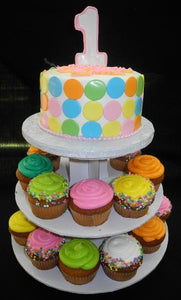 1st Birthday Cupcake Stand With Pastel Colors - CC019