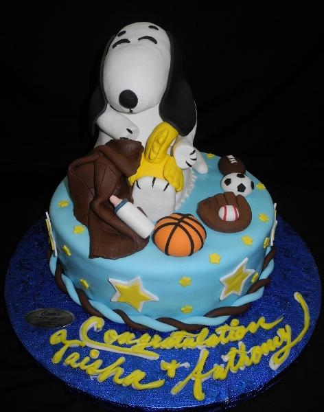 Snoopy baby shower cake sale